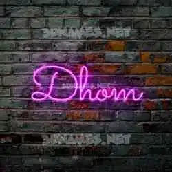 dhom in Pink Neon style - 3D name wallpaper