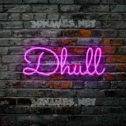 dhull in Pink Neon style - 3D name wallpaper