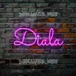 diala in Pink Neon style - 3D name wallpaper
