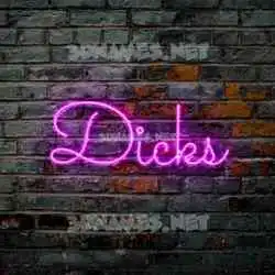 dicks in Pink Neon style - 3D name wallpaper