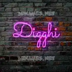 digghi in Pink Neon style - 3D name wallpaper