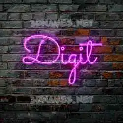 digit in Pink Neon style - 3D name wallpaper