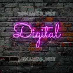 digital in Pink Neon style - 3D name wallpaper