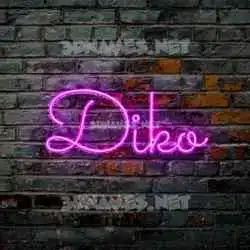 diko in Pink Neon style - 3D name wallpaper