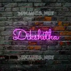 dikshitha in Pink Neon style - 3D name wallpaper