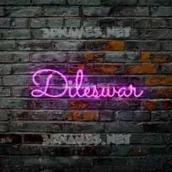 dileswar in Pink Neon style - 3D name wallpaper