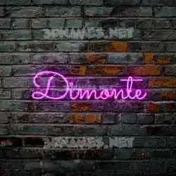dimonte in Pink Neon style - 3D name wallpaper