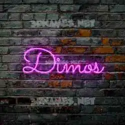 dimos in Pink Neon style - 3D name wallpaper