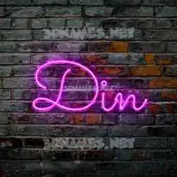 din in Pink Neon style - 3D name wallpaper