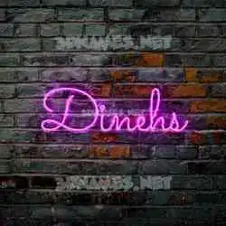 dinehs in Pink Neon style - 3D name wallpaper