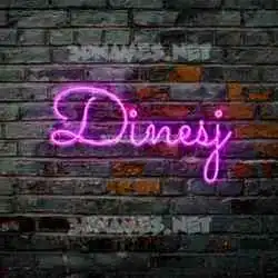 dinesj in Pink Neon style - 3D name wallpaper