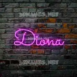 diona in Pink Neon style - 3D name wallpaper
