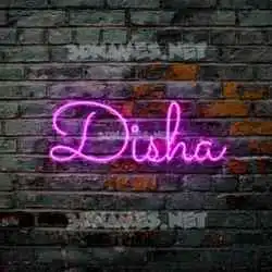 disha in Pink Neon style - 3D name wallpaper