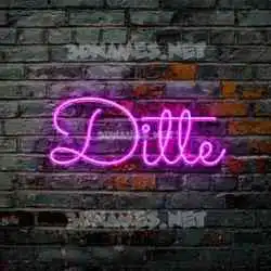 ditte in Pink Neon style - 3D name wallpaper