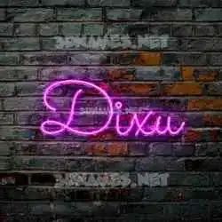 dixu in Pink Neon style - 3D name wallpaper