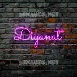 diyanat in Pink Neon style - 3D name wallpaper