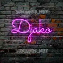 djako in Pink Neon style - 3D name wallpaper