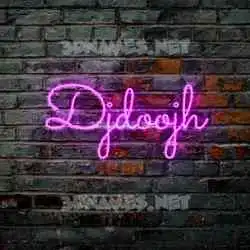 djdoojh in Pink Neon style - 3D name wallpaper