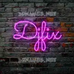 djfix in Pink Neon style - 3D name wallpaper