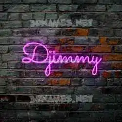 djimmy in Pink Neon style - 3D name wallpaper