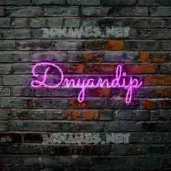 dnyandip in Pink Neon style - 3D name wallpaper