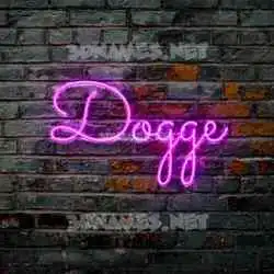 dogge in Pink Neon style - 3D name wallpaper