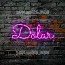 dolar in Pink Neon style - 3D name wallpaper