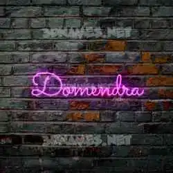 domendra in Pink Neon style - 3D name wallpaper