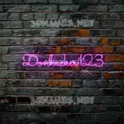 donhacker123 in Pink Neon style - 3D name wallpaper