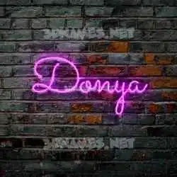 donya in Pink Neon style - 3D name wallpaper