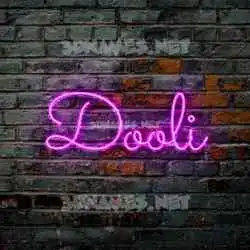 dooli in Pink Neon style - 3D name wallpaper