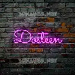 dosteen in Pink Neon style - 3D name wallpaper