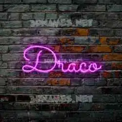 draco in Pink Neon style - 3D name wallpaper
