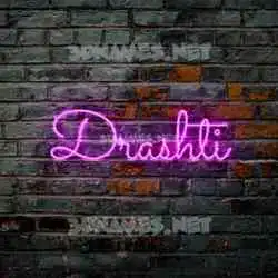drashti in Pink Neon style - 3D name wallpaper