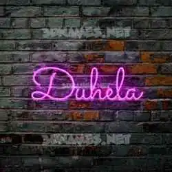 duhela in Pink Neon style - 3D name wallpaper