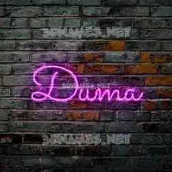 duma in Pink Neon style - 3D name wallpaper