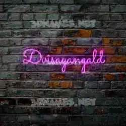 dvisayangald in Pink Neon style - 3D name wallpaper
