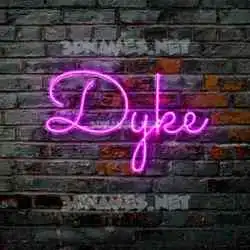 dyke in Pink Neon style - 3D name wallpaper
