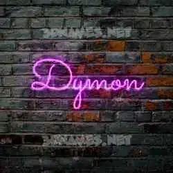 dymon in Pink Neon style - 3D name wallpaper