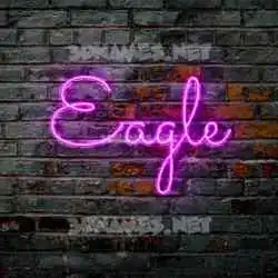 eagle in Pink Neon style - 3D name wallpaper