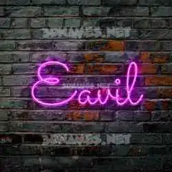 eavil in Pink Neon style - 3D name wallpaper
