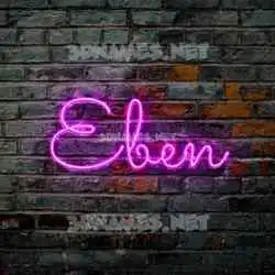 eben in Pink Neon style - 3D name wallpaper