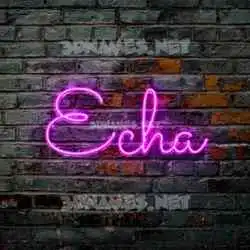 echa in Pink Neon style - 3D name wallpaper