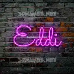 eddi in Pink Neon style - 3D name wallpaper