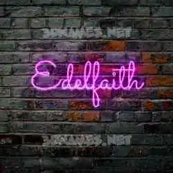 edelfaith in Pink Neon style - 3D name wallpaper