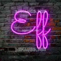 eff in Pink Neon style - 3D name wallpaper