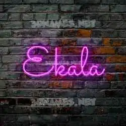 ekala in Pink Neon style - 3D name wallpaper