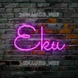 eku in Pink Neon style - 3D name wallpaper