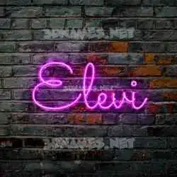 elevi in Pink Neon style - 3D name wallpaper
