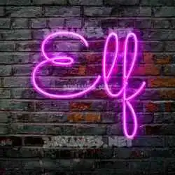 elf in Pink Neon style - 3D name wallpaper